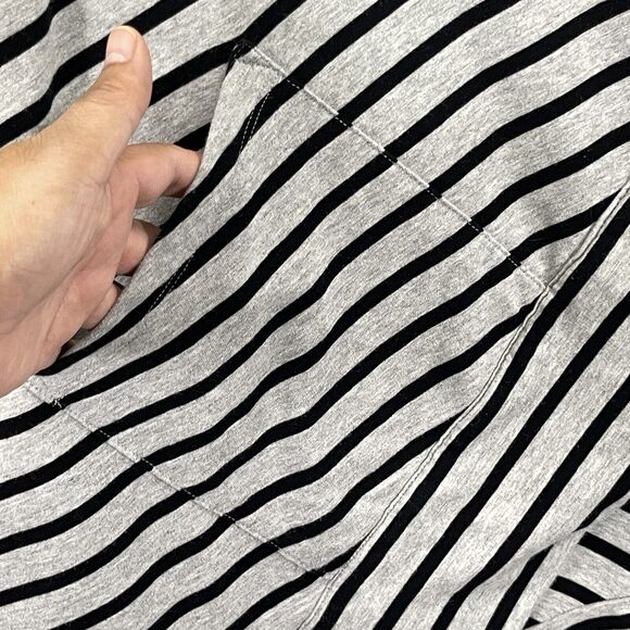 Denim & Co. Active Open Front Cardigan Women 2X Striped French Terry Drape Front - Picture 7 of 16